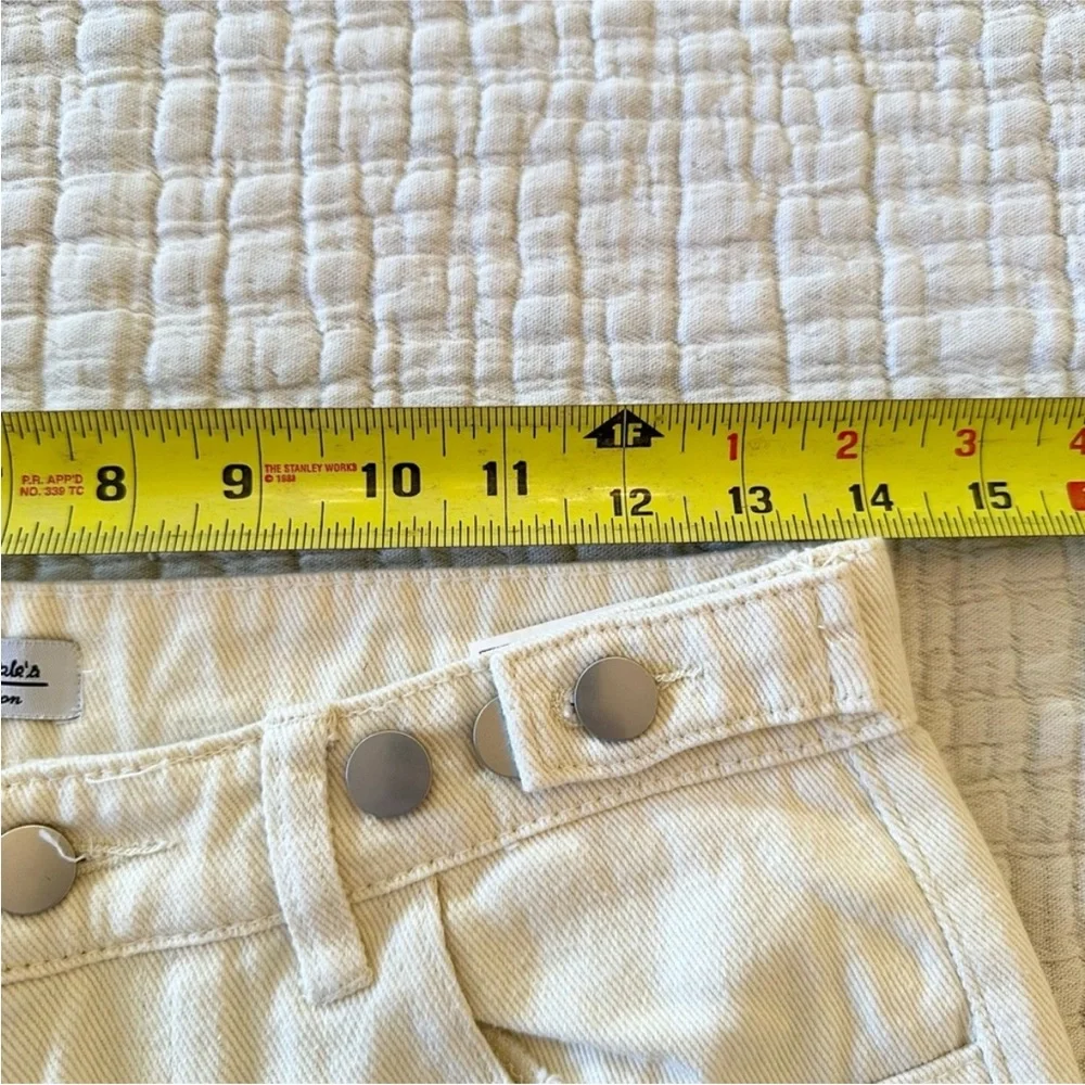 Cream Adjustable Waist Straight Leg Jeans | Minimalist 90s Ivory Denim High Rise - Picture 9 of 11